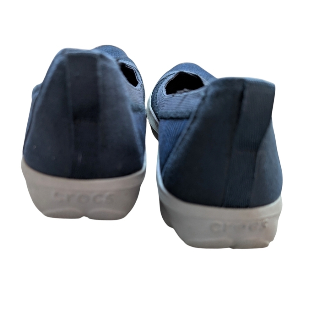 Crocs Busy Day Ballet Flats Women 9 Blue Slip On Stretch - Picture 9 of 13